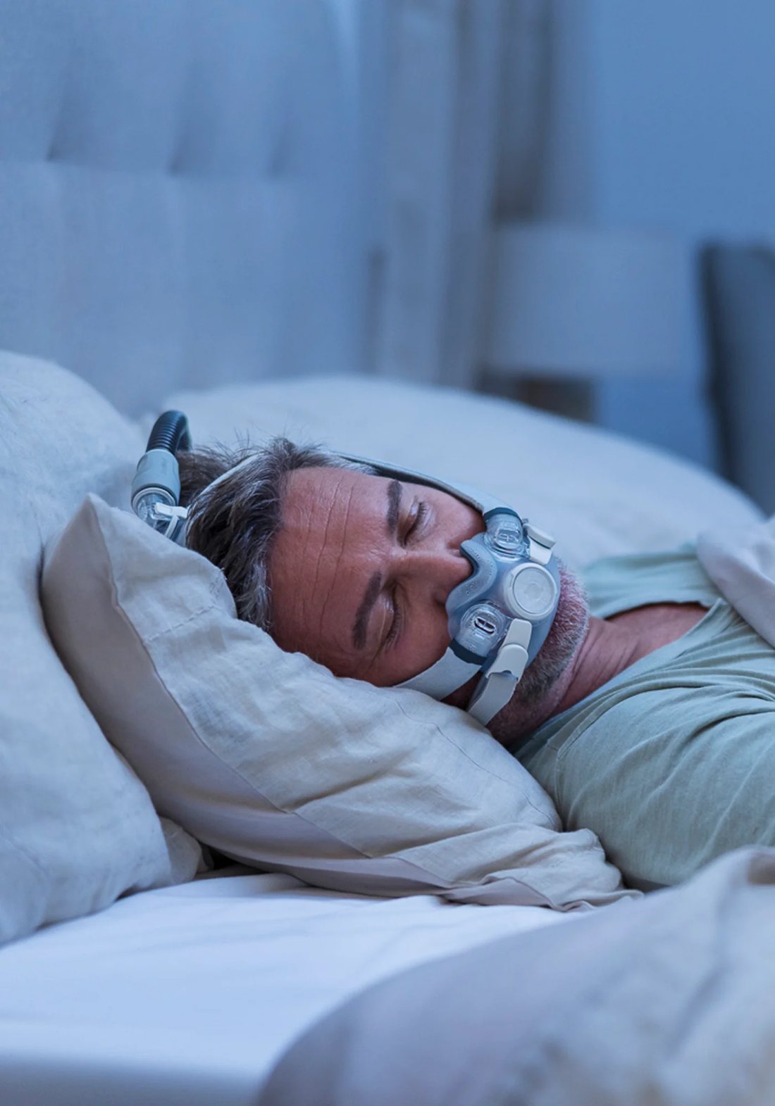 A person sleeping comfortably while using therapy